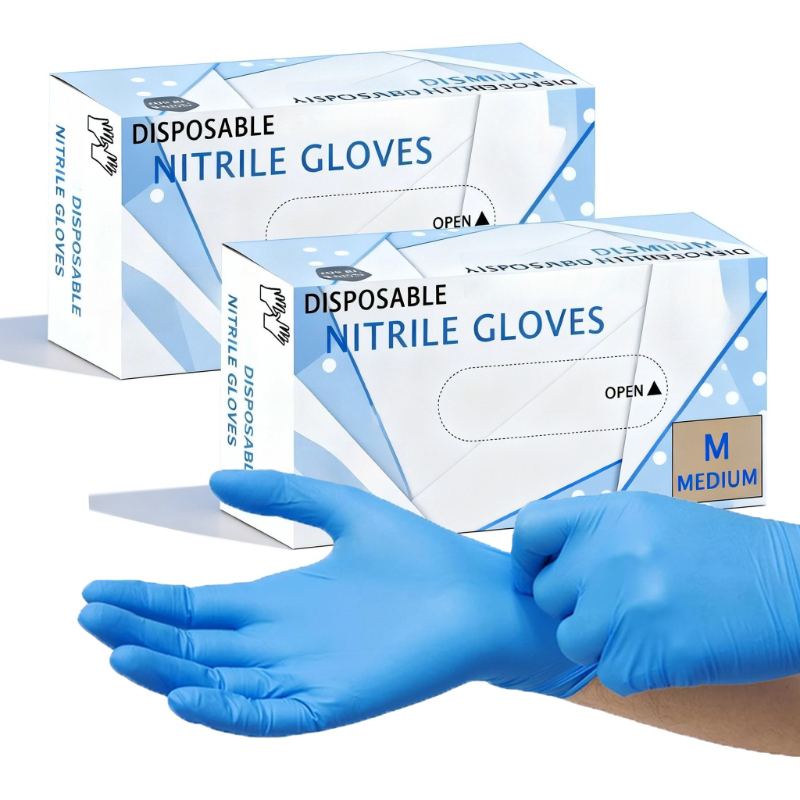Medical Gloves - 10-100 SZTUK Niebieskich Rękawic Nitrylowych Jednorazowych